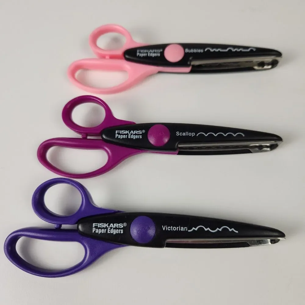 9 Fiskars Provo Crafts Decorative Edge Scissors Lot 15 Scrapbooking Paper Border